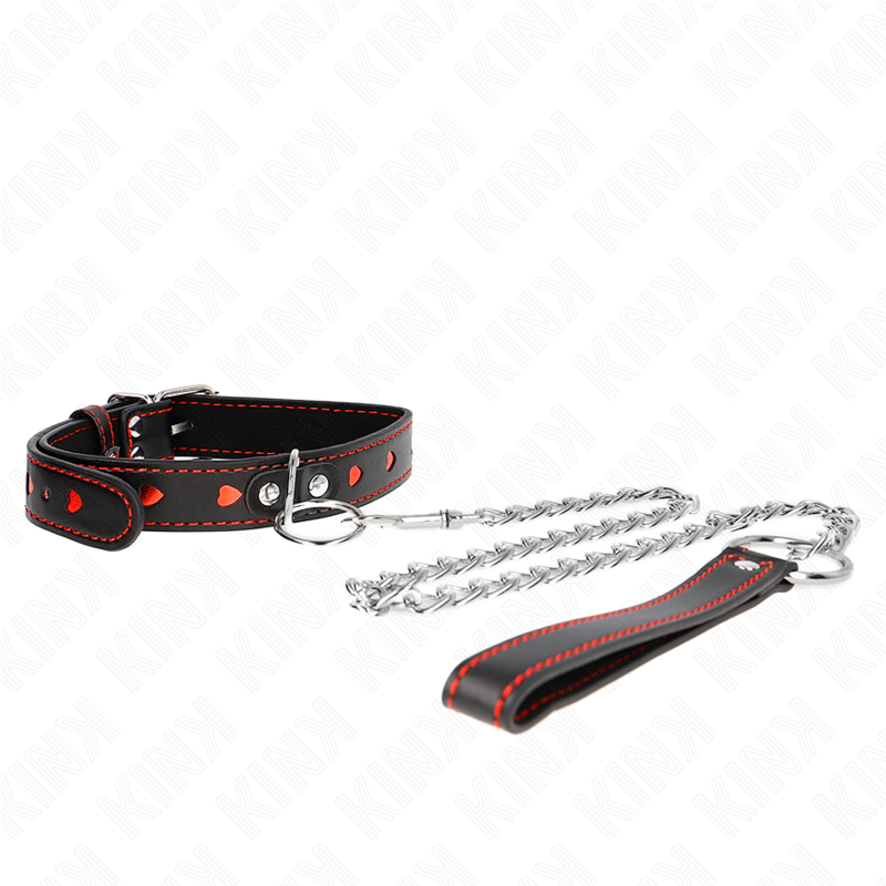 Kink Collar & Gag Kink - Necklace With Strap 65 Cm Heart Details 52.5 X 2.5 Cm