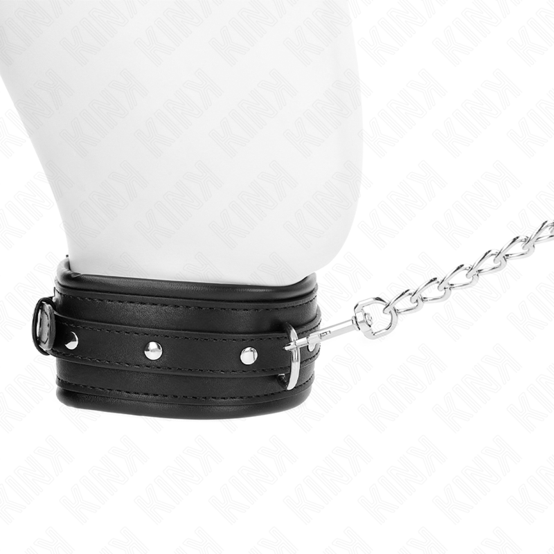 Kink Collar & Gag Kink - Necklace With Shiny Buckle Strap 65 Cm 48.5 Cm X 5.3 Cm
