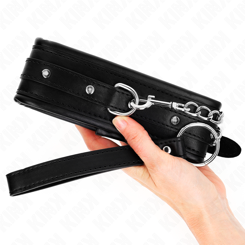 Kink Collar & Gag Kink - Necklace With Shiny Buckle Strap 65 Cm 48.5 Cm X 5.3 Cm