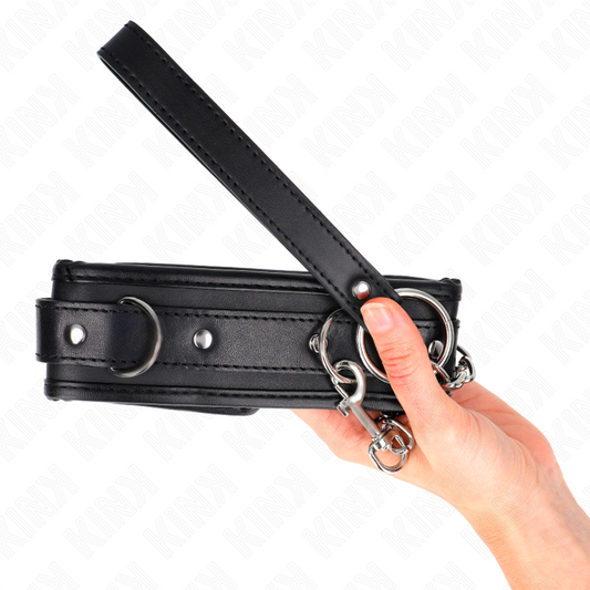 Kink Collar & Gag Kink - Basic Model Collar With Leash 65 Cm Model 1 53 X 6 Cm