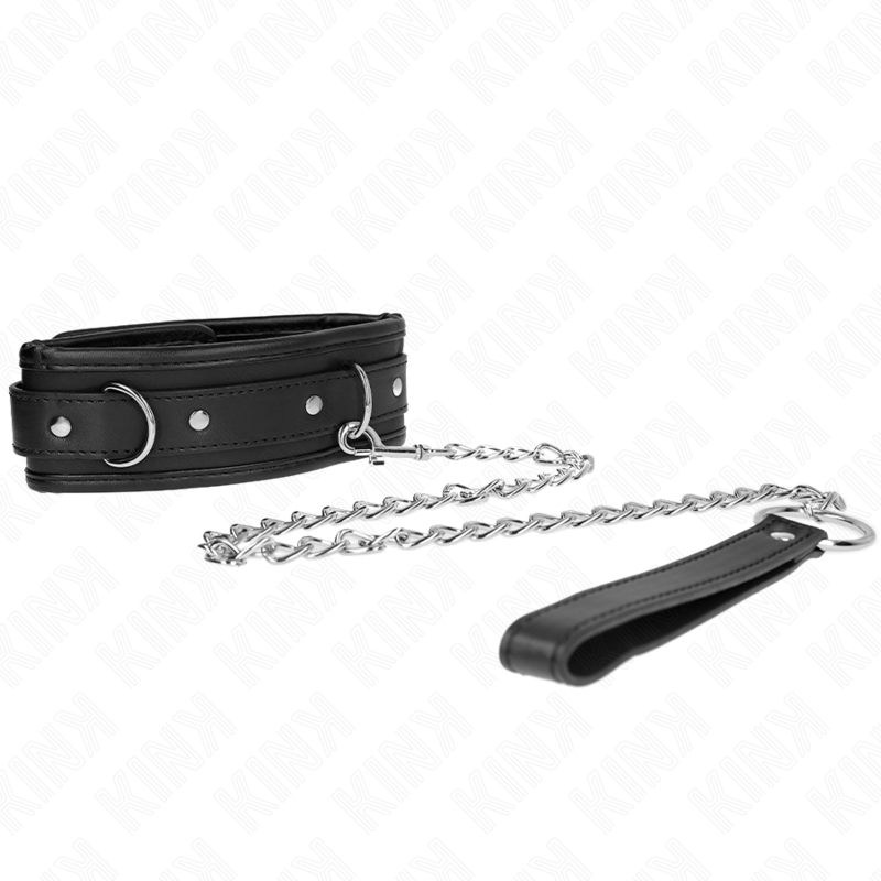 Kink Collar & Gag Kink - Basic Model Collar With Leash 65 Cm Model 1 53 X 6 Cm