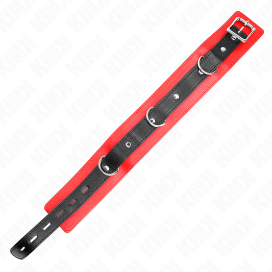 Kink Collar & Gag Kink - Collar With Belt 65 Cm With Strap Red 54 X 4.5 Cm