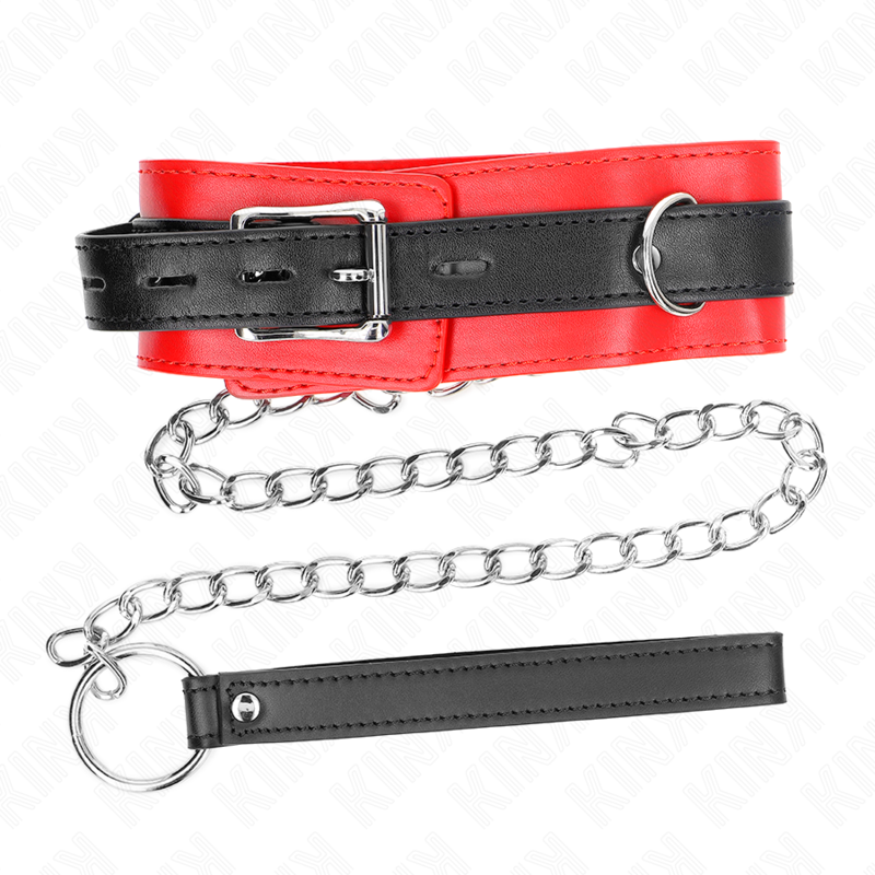 Kink Collar & Gag Kink - Collar With Belt 65 Cm With Strap Red 54 X 4.5 Cm