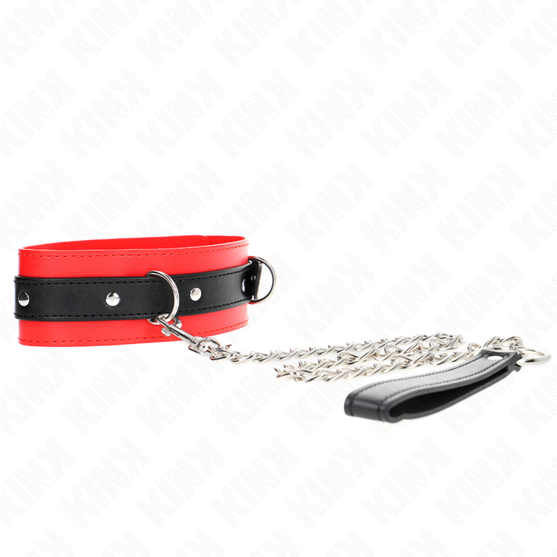Kink Collar & Gag Kink - Collar With Belt 65 Cm With Strap Red 54 X 4.5 Cm