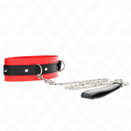 Kink Collar & Gag Kink - Collar With Belt 65 Cm With Strap Red 54 X 4.5 Cm
