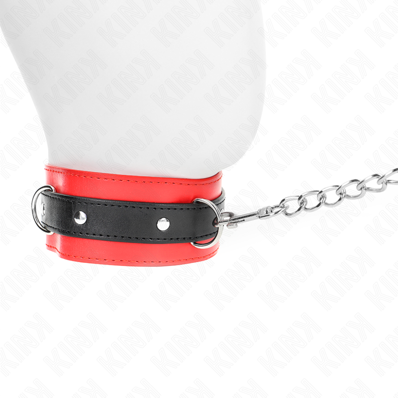 Kink Collar & Gag Kink - Collar With Belt 65 Cm With Strap Red 54 X 4.5 Cm