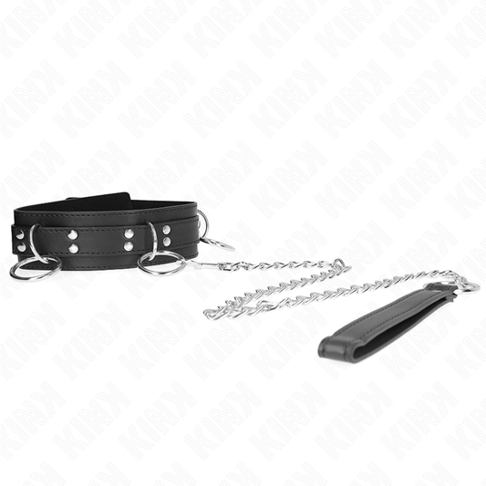 Kink Collar & Gag Kink - 3 Ring Slavery Necklace With Strap 80 Cm 53 X 5 Cm