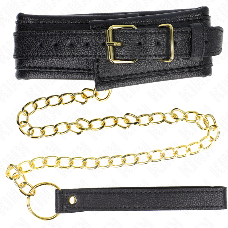 Kink Collar & Gag Kink - Necklace With Sponge Imitation Leather Strap Model 1 Adjustable 37-54 Cm X 3 Cm