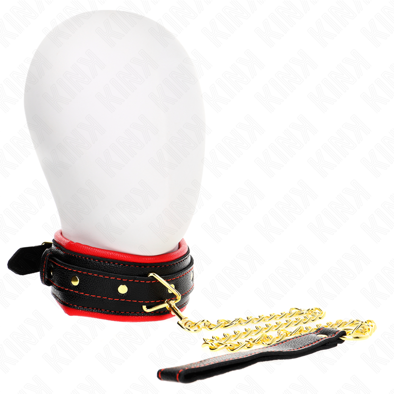 Kink Collar & Gag Kink - Necklace With Sponge Imitation Leather Strap Model 2 Adjustable 37-54 Cm X 3 Cm