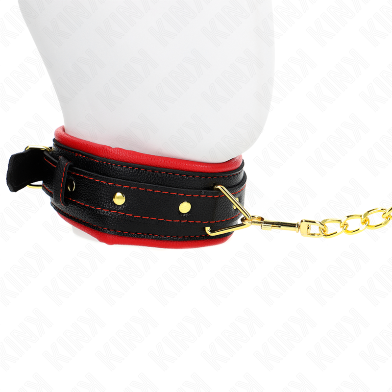 Kink Collar & Gag Kink - Necklace With Sponge Imitation Leather Strap Model 2 Adjustable 37-54 Cm X 3 Cm
