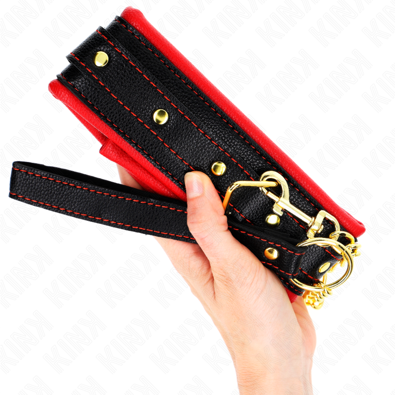 Kink Collar & Gag Kink - Necklace With Sponge Imitation Leather Strap Model 2 Adjustable 37-54 Cm X 3 Cm