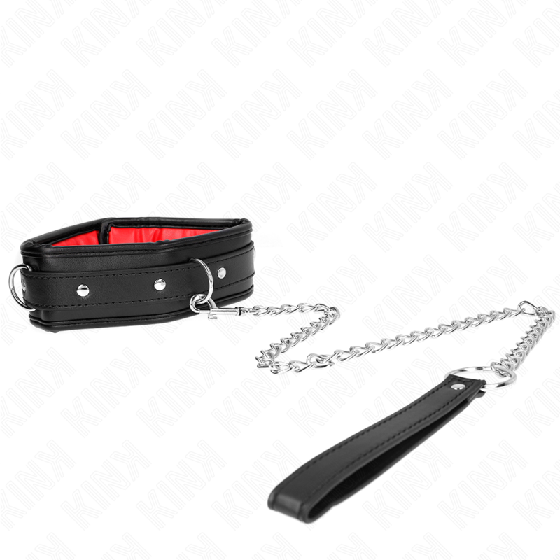 Kink Collar & Gag Kink - Necklace With Sponge Imitation Leather Strap Model 3 Adjustable 37-54 Cm X 3 Cm