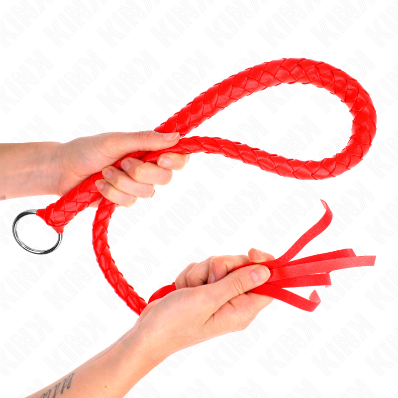 Kink Impact & Touch Kink - Snake Whip With Red Hand Ring 65 Cm