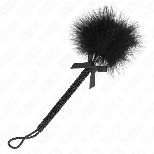 Kink Impact & Touch Kink - Nylon Rope Wand With Tickle Feathers And Black Bow 25 Cm