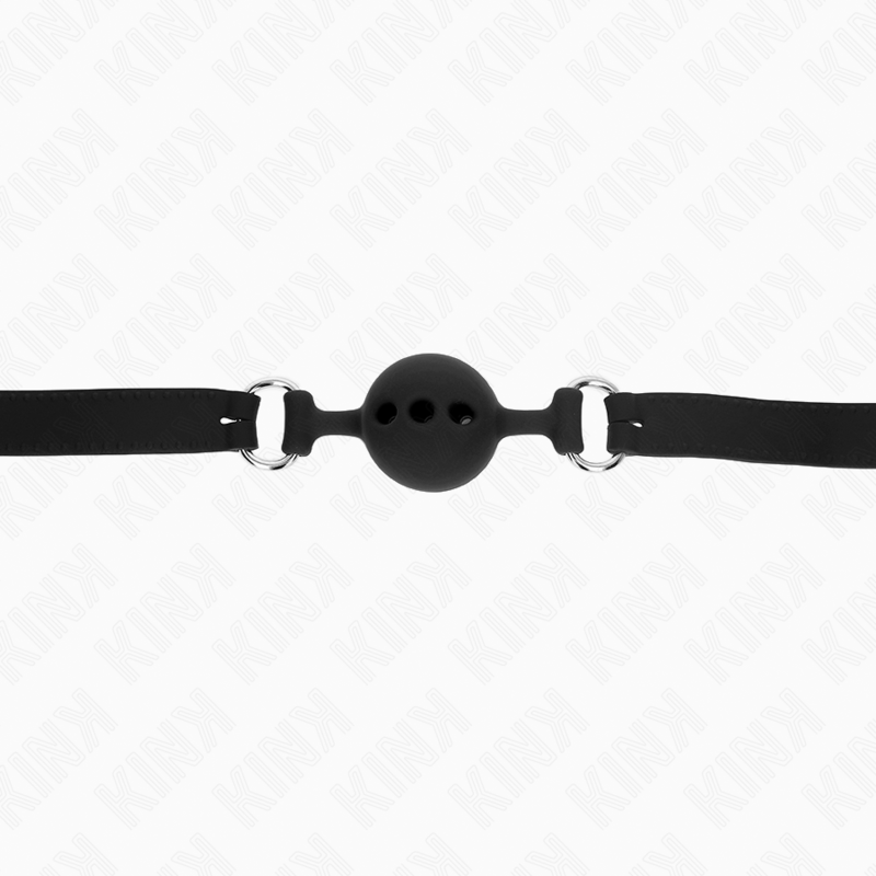 Kink Collar & Gag Kink - Full Silicone Gag 55 X 2 Cm With 4 Cm Ball Size S Black Adjustable 35-51 Cm