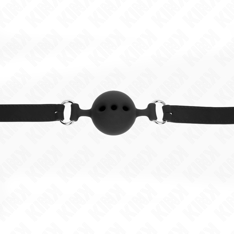 Kink Collar & Gag Kink - Full Silicone Gag 55 X 2 Cm With 5 Cm Ball Size L Black Adjustable 35-51 Cm