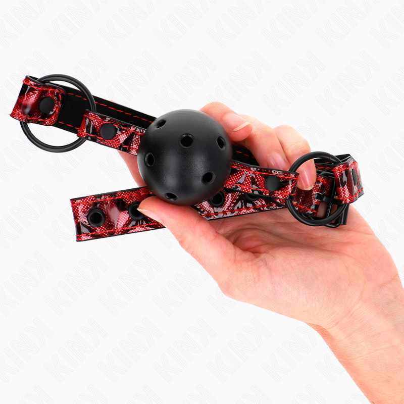 Kink Collar & Gag Kink - Diamond Pattern Ball 4.5 Cm Gag Model 2 64.5 Cm Adjustable 42-60 Cm