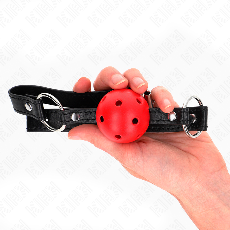 Kink Collar & Gag Kink - Hollow Hard Red Ball 4.5 Cm Gag Model 1 63.5 X 2 Cm