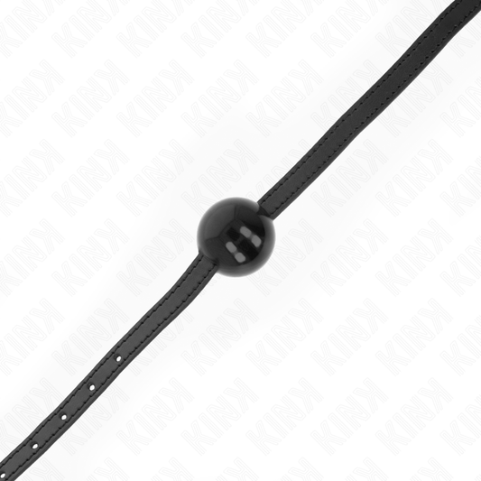 Kink Collar & Gag Kink - Black Single Solid Ball 4 Cm Gag 65 X 1.5 Cm