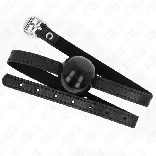 Kink Collar & Gag Kink - Black Single Solid Ball 4 Cm Gag 65 X 1.5 Cm
