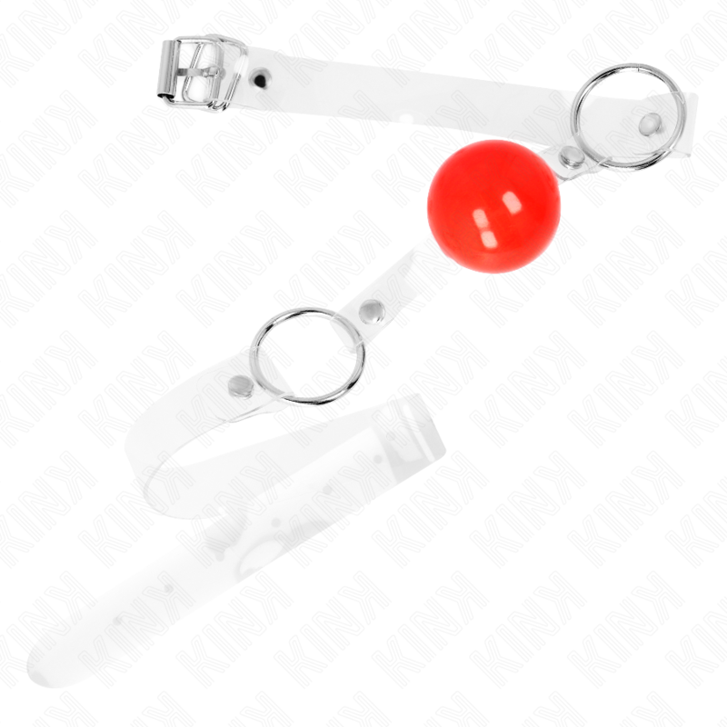 Kink Collar & Gag Kink - Red Transparent Pvc Ball 4 Cm Gag Adjustable