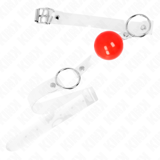 Kink Collar & Gag Kink - Red Transparent Pvc Ball 4 Cm Gag Adjustable