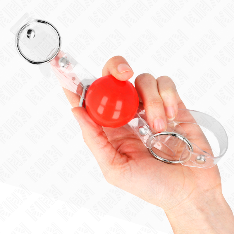 Kink Collar & Gag Kink - Red Transparent Pvc Ball 4 Cm Gag Adjustable