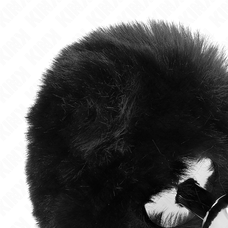Kink Pleasure Plugs Kink - Stainless Steel Plug 7 X 3 Cm With Black Faux Fur Rabbit Tail 8 Cm