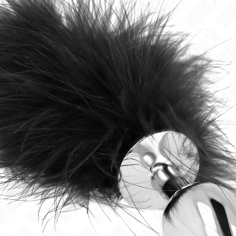 Kink Pleasure Plugs Kink - Stainless Steel Anal Plug 11 X 7 Cm With Feather 11 Cm
