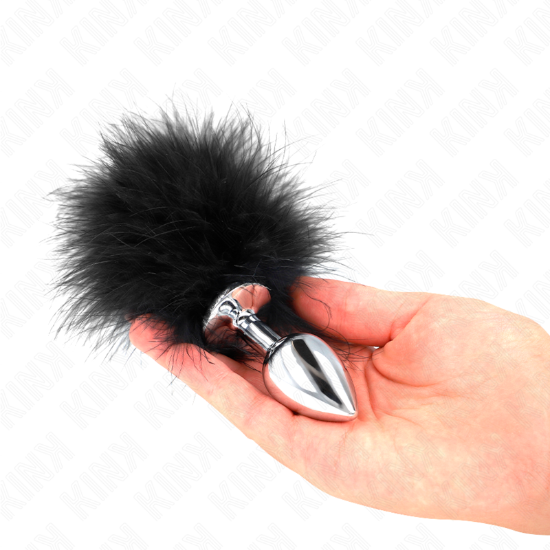 Kink Pleasure Plugs Kink - Stainless Steel Anal Plug 11 X 7 Cm With Feather 11 Cm