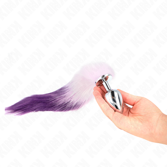 Kink Pleasure Plugs Kink - Anal Plug Size L 10 X 4 Cm With Synthetic Tail 40 Cm Purple