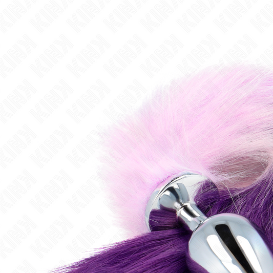 Kink Pleasure Plugs Kink - Anal Plug Size L 10 X 4 Cm With Synthetic Tail 40 Cm Purple