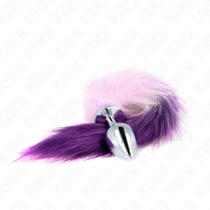 Kink Pleasure Plugs Kink - Anal Plug Size L 10 X 4 Cm With Synthetic Tail 40 Cm Purple
