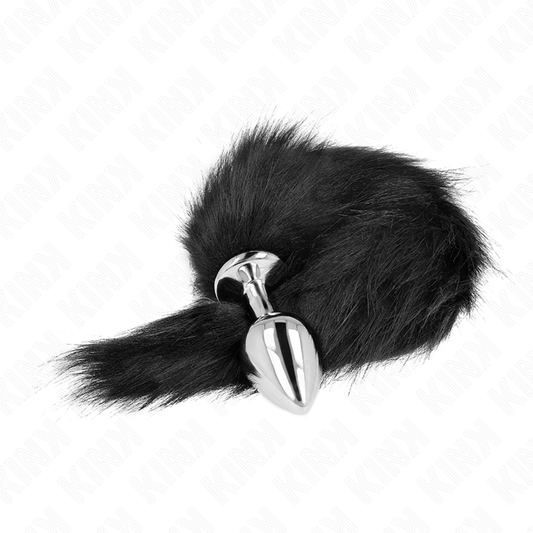 Kink Pleasure Plugs Kink - Anal Plug Size M 8 X 3.5 Cm With Synthetic Tail 40 Cm Black