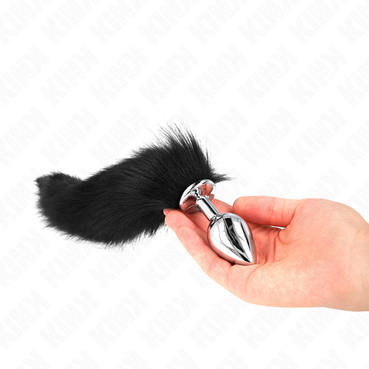 Kink Pleasure Plugs Kink - Anal Plug Size M 8 X 3.5 Cm With Synthetic Tail 40 Cm Black