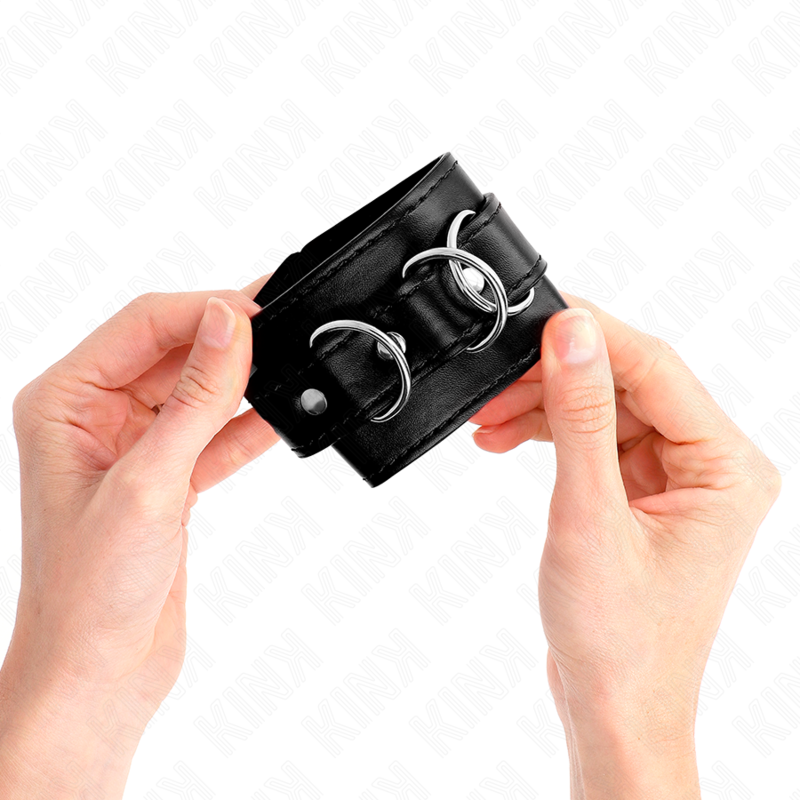 Kink Wrist Restraint Kink - 3 D-Ring Wrist Restraints Adjustable Black 17.5-25 Cm X 6 Cm