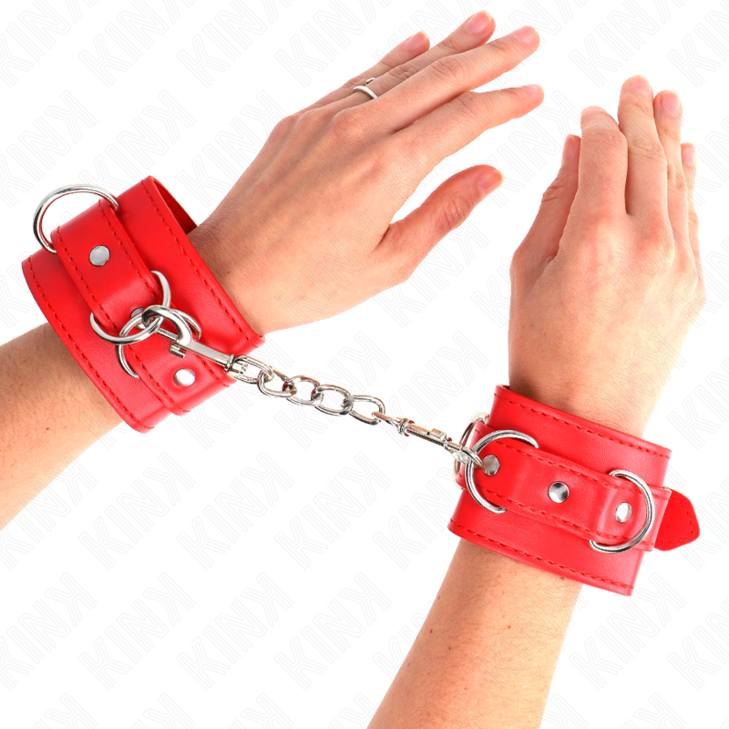Kink Wrist Restraint Kink - 3 D-Ring Wrist Restraints Adjustable Red 17.5-25 Cm X 6 Cm