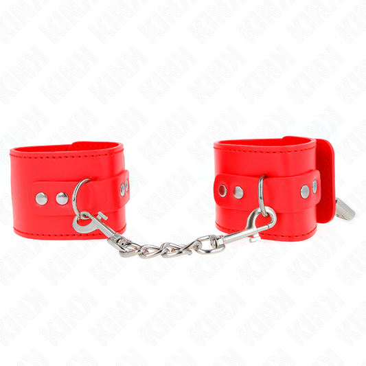 Kink Wrist Restraint Kink - Wrist Restraints With Padlock Closure Red Adjustable 16-23 Cm X 5.5 Cm