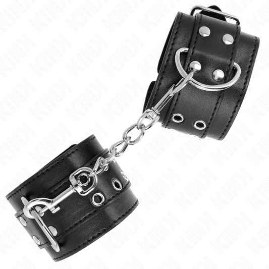 Kink Wrist Restraint Kink - Double Buckle Wrist Restraints Black Adjustable 19-26 Cm
