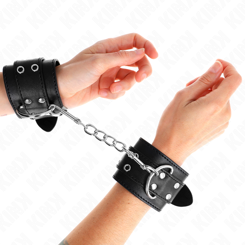 Kink Wrist Restraint Kink - Double Buckle Wrist Restraints Black Adjustable 19-26 Cm