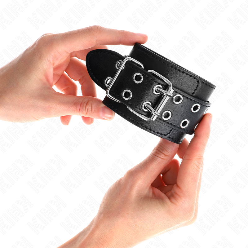 Kink Wrist Restraint Kink - Double Buckle Wrist Restraints Black Adjustable 19-26 Cm