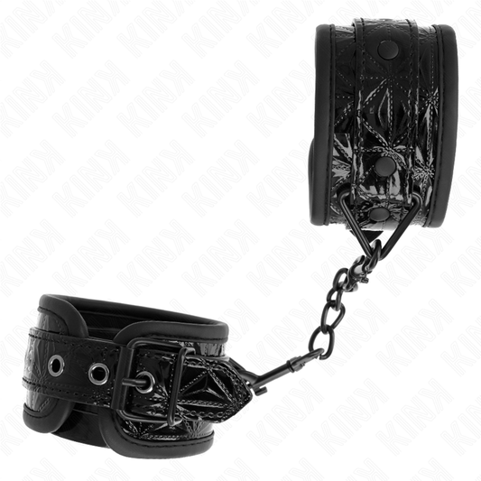 Kink Wrist Restraint Kink - Diamond Pattern Wrist Restraints Black Adjustable 17-26 Cm X 5.5 Cm