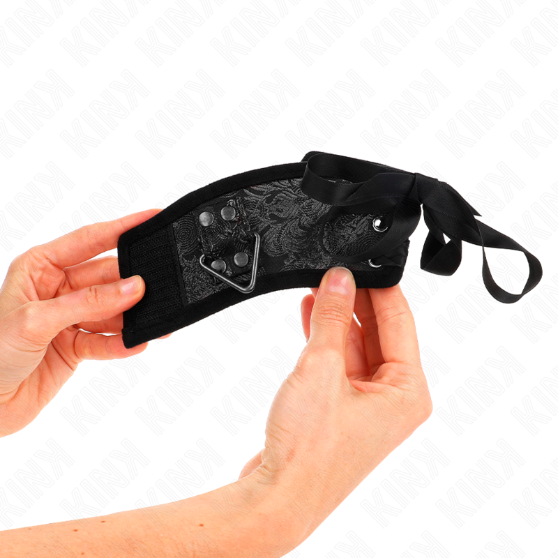 Kink Wrist Restraint Kink - Scandal Wrist Restraints Black Lace Details 24.5 Cm X 6.5 Cm