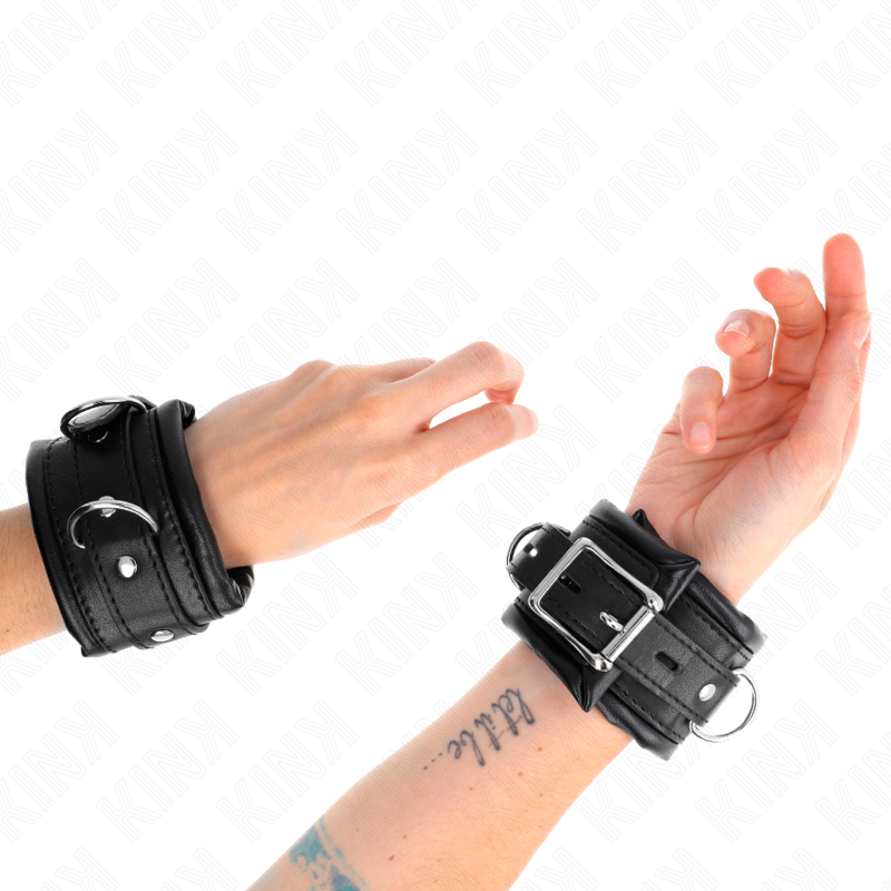 Kink Wrist Restraint Kink - Heavy Wrist Restraints With Black Fur Lined Adjustable 20-30 Cm X 6 Cm