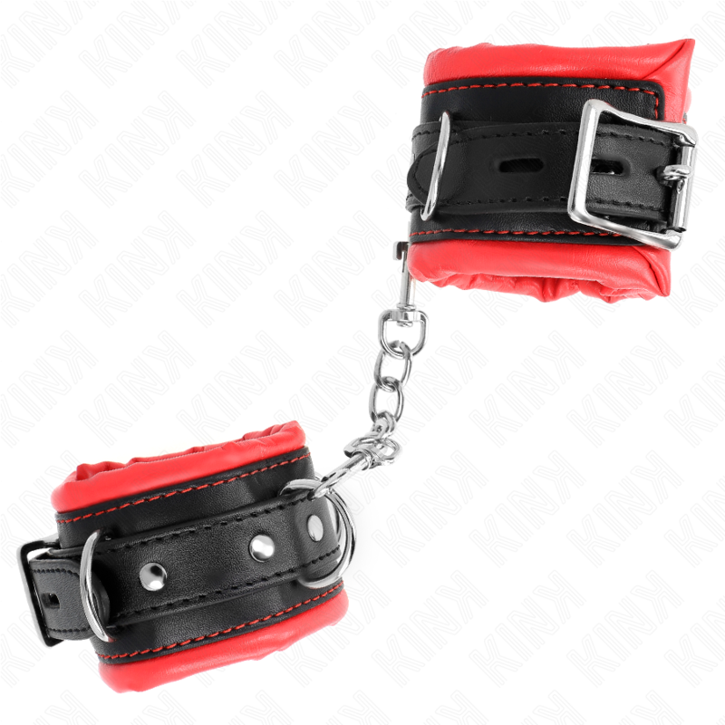 Kink Wrist Restraint Kink - Heavy Wrist Restraints With Red Fur Lined Adjustable 20-30 Cm X 6 Cm