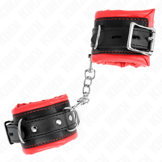 Kink Wrist Restraint Kink - Heavy Wrist Restraints With Red Fur Lined Adjustable 20-30 Cm X 6 Cm