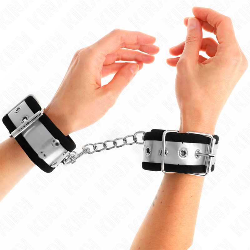 Kink Wrist Restraint Kink - Thin Wrist Restraints Black / Silver 30 X 4 Cm