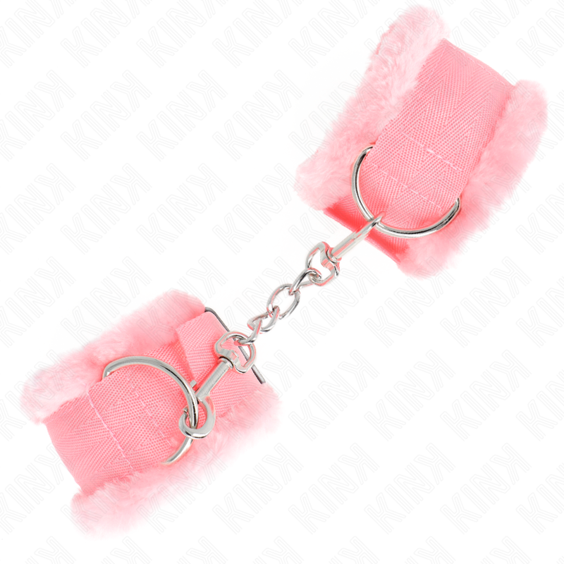 Kink Wrist Restraint Kink - Furry Lined Wrist Restraints Pink Adjustable 17-31 Cm X 7 Cm