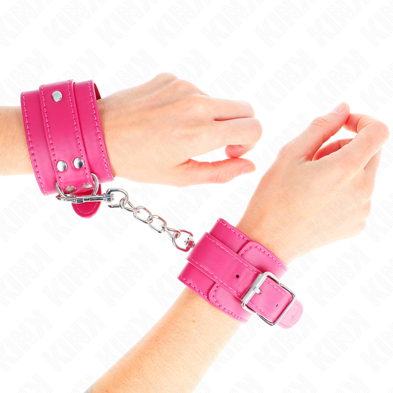 Kink Wrist Restraint Kink - Wrist Restraints Raspberry Rose With Raspberry Rose Lining Adjustable 20-28 Cm X 5.5 Cm
