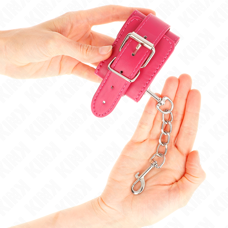 Kink Wrist Restraint Kink - Wrist Restraints Raspberry Rose With Raspberry Rose Lining Adjustable 20-28 Cm X 5.5 Cm